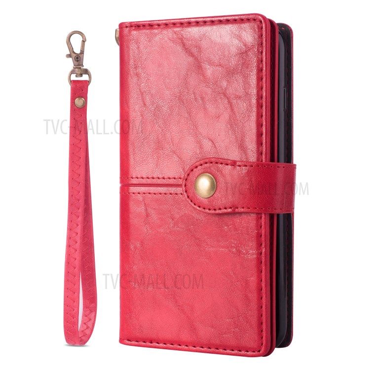 Retro Wallet Leather Stand Mobile Phone Cover for Samsung Galaxy S20 - Red-3