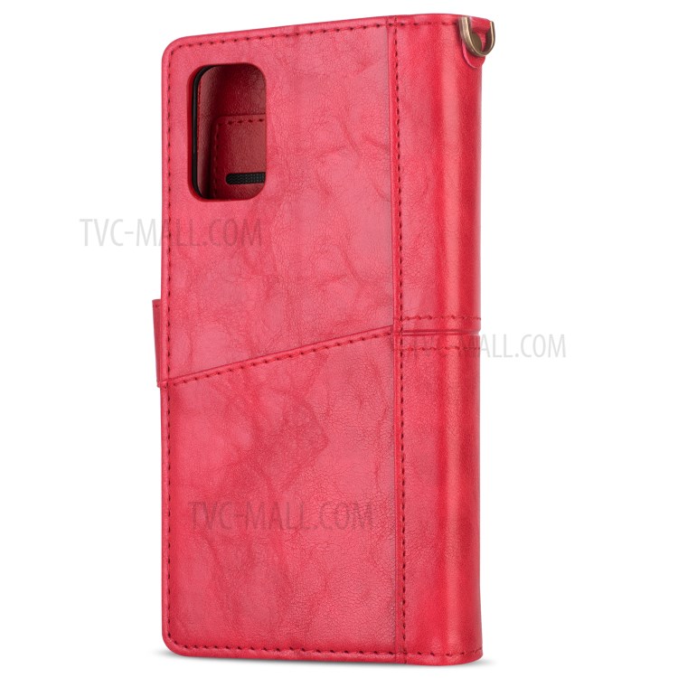 Retro Wallet Leather Stand Mobile Phone Cover for Samsung Galaxy S20 - Red-4