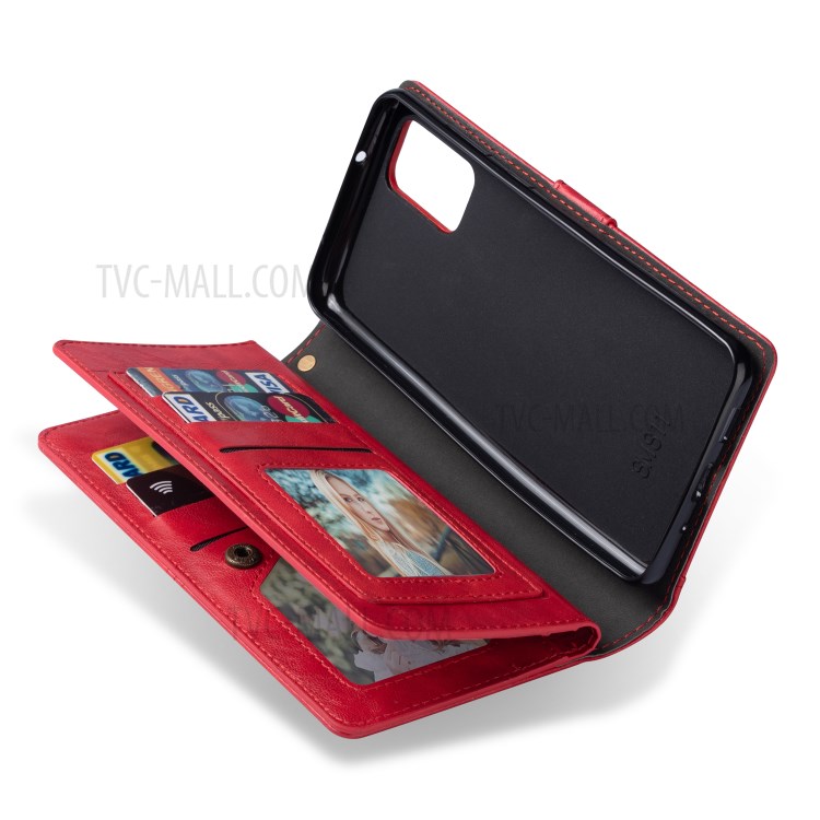 Retro Wallet Leather Stand Mobile Phone Cover for Samsung Galaxy S20 - Red-7