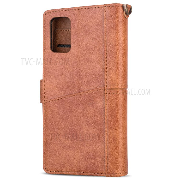 Retro Wallet Leather Stand Mobile Phone Cover for Samsung Galaxy S20 - Brown-4