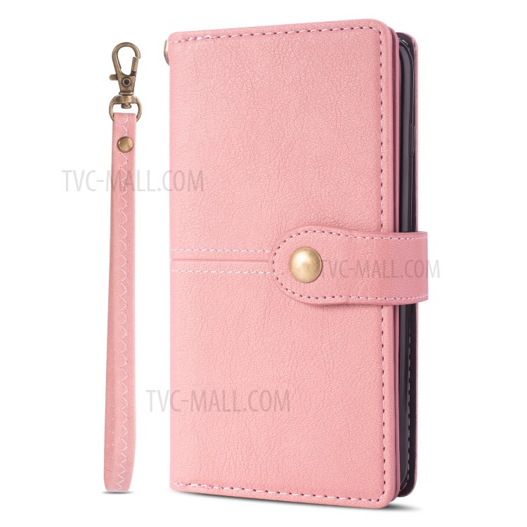 Retro Card Slots Money Pocket Leather Shell for Samsung Galaxy S20 Ultra - Pink-3