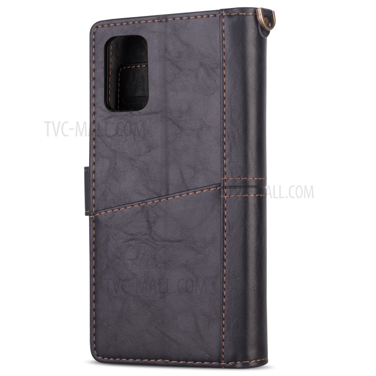 Retro Card Slots Money Pocket Leather Shell for Samsung Galaxy S20 Ultra - Black-4