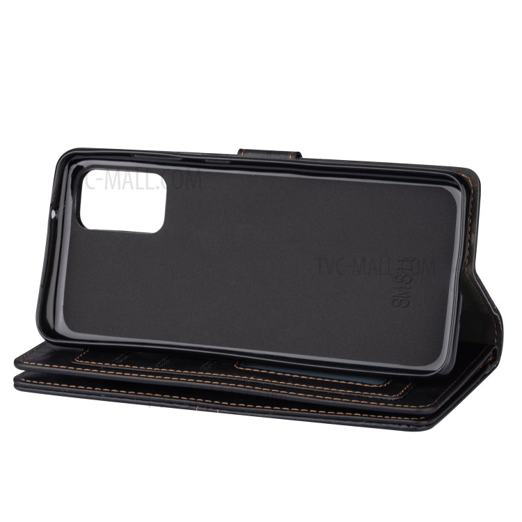 Retro Card Slots Money Pocket Leather Shell for Samsung Galaxy S20 Ultra - Black-6