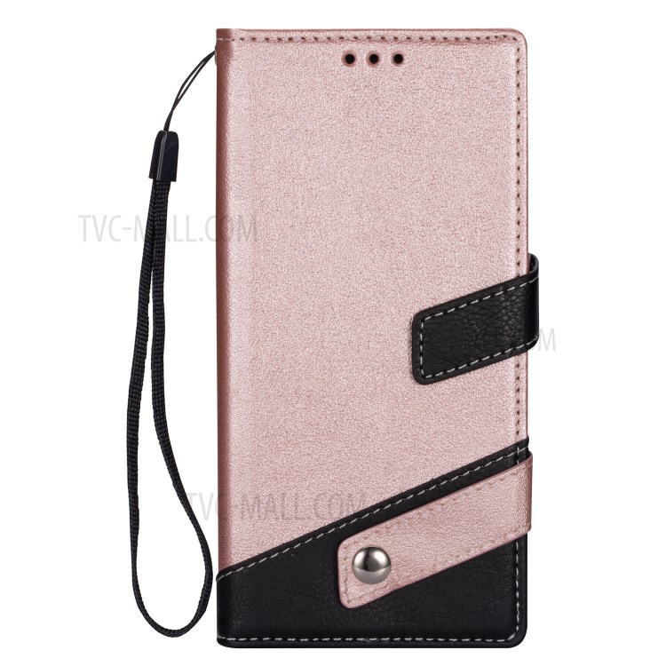 Contrast Color Litchi Skin Leather Mobile Casing for Samsung Galaxy S20 Plus - Rose Gold-3