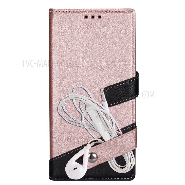 Contrast Color Litchi Skin Leather Mobile Casing for Samsung Galaxy S20 Plus - Rose Gold-4