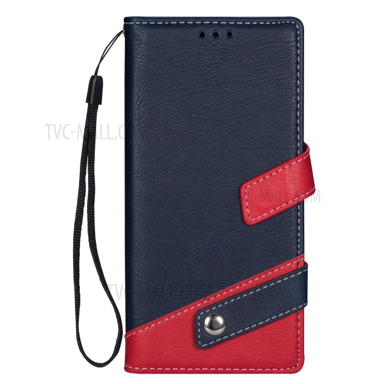 Contrast Color Litchi Skin Leather Mobile Casing for Samsung Galaxy S20 Plus - Blue-3