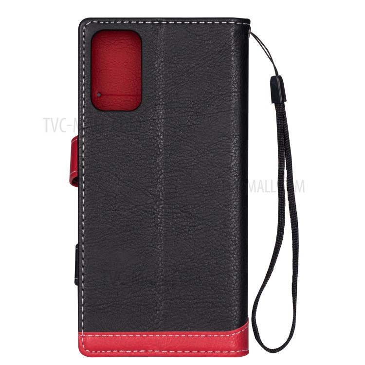 Litchi Grain Contrast Color Leather Protective Case for Samsung Galaxy S20 - Black-4