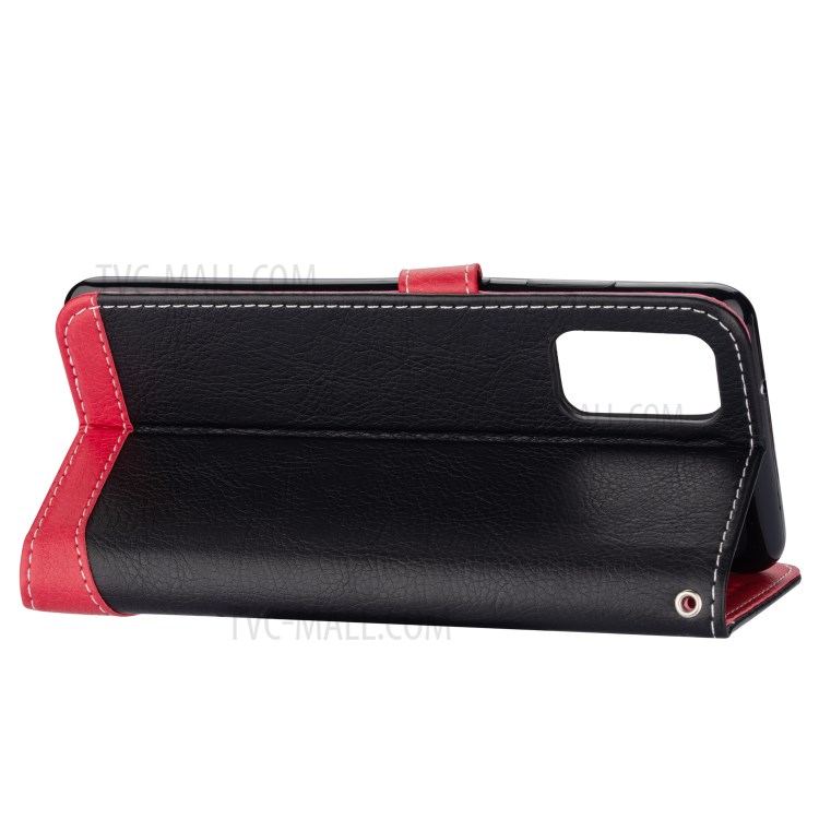 Litchi Grain Contrast Color Leather Protective Case for Samsung Galaxy S20 - Black-6