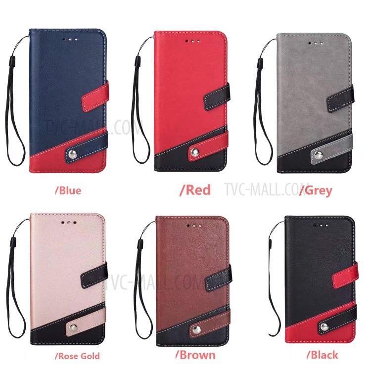 Contrast Color Litchi Texture Leather Wallet Shell for Samsung Galaxy S20 Ultra - Blue-7