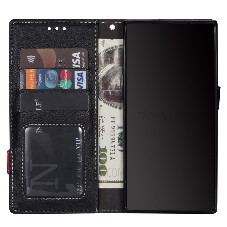 Contrast Color Litchi Texture Leather Wallet Shell for Samsung Galaxy S20 Ultra - Grey-3