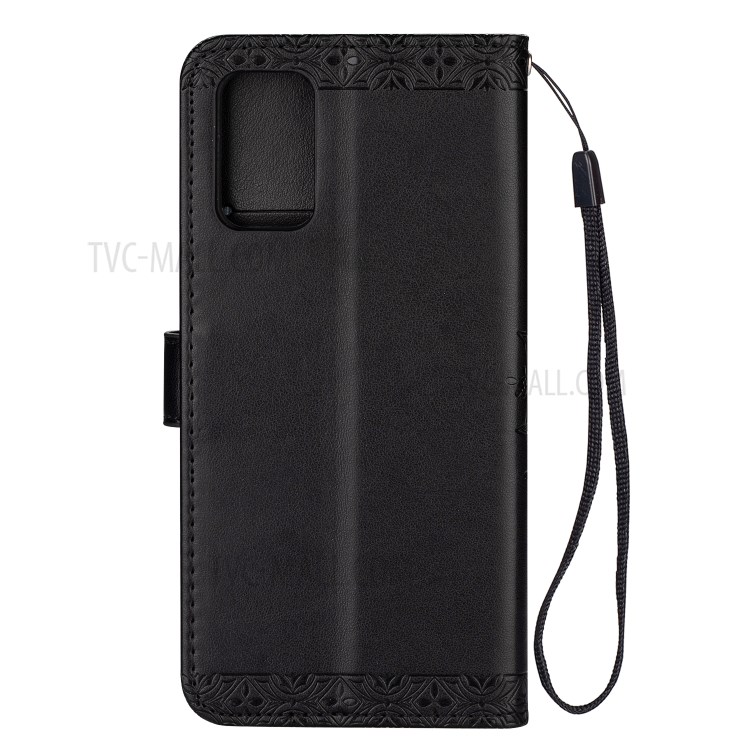 Imprint Totem Pattern Leather Stand Case with Card Slots for Samsung Galaxy S20 Plus - Black-3