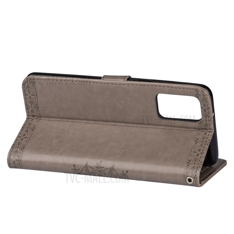 Imprint Totem Pattern Wallet Leather Stand Case for Samsung Galaxy S20 - Grey-5