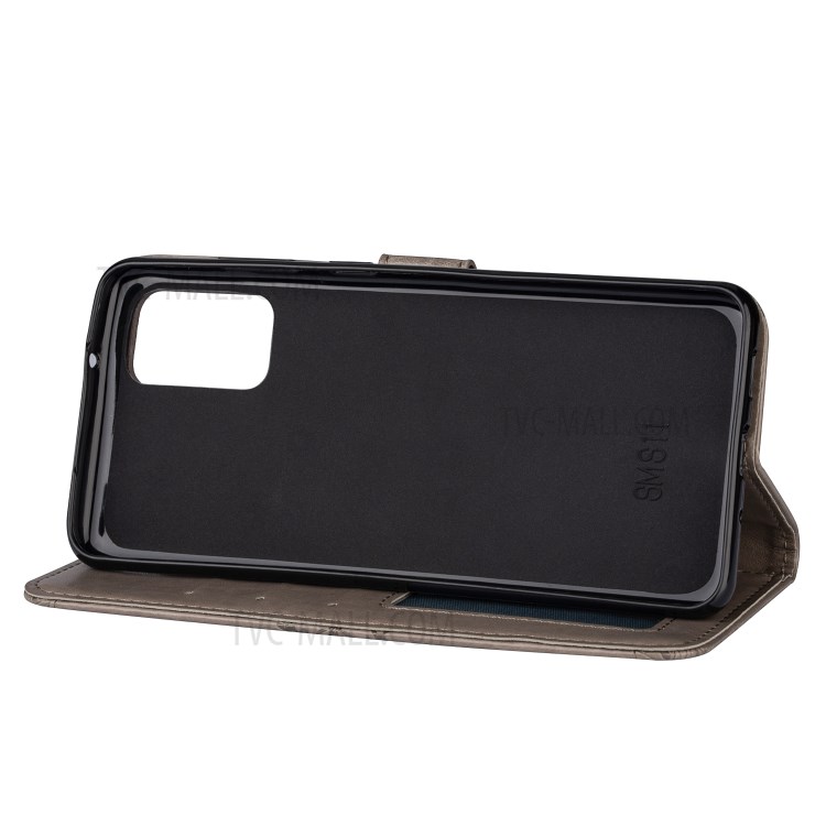 Imprint Totem Pattern Wallet Leather Stand Case for Samsung Galaxy S20 - Grey-6