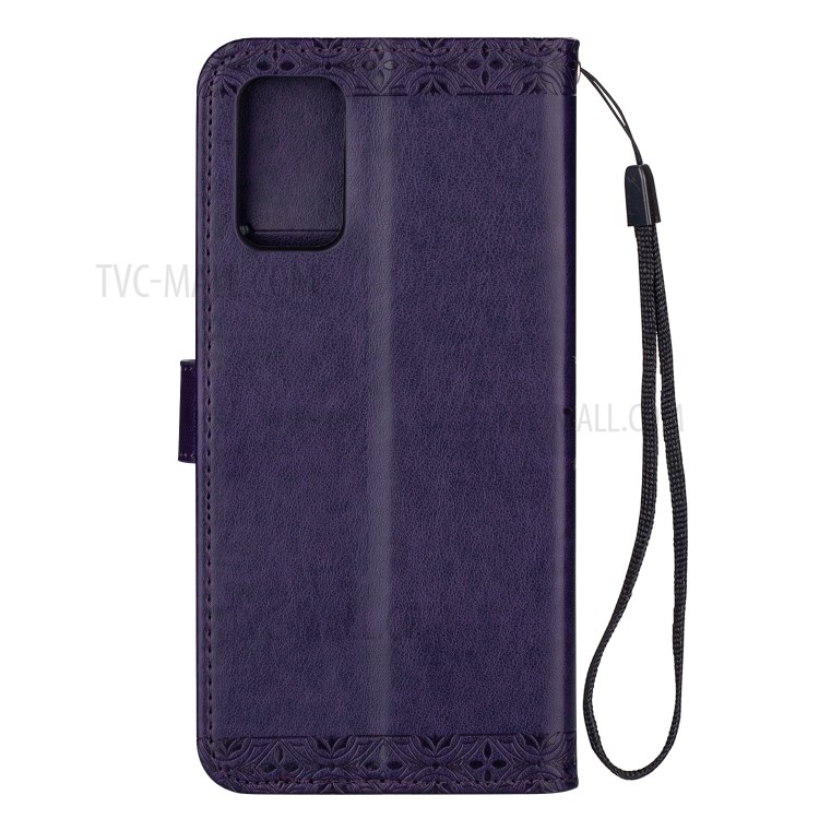 Imprint Totem Pattern Leather Wallet Case for Samsung Galaxy S20 Ultra - Purple-3