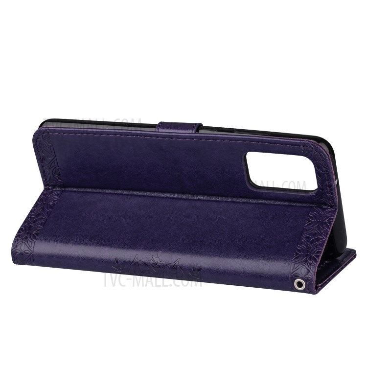 Imprint Totem Pattern Leather Wallet Case for Samsung Galaxy S20 Ultra - Purple-5