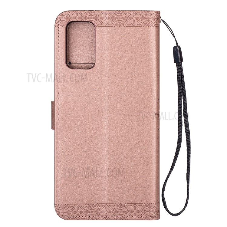 Imprint Totem Pattern Leather Wallet Case for Samsung Galaxy S20 Ultra - Rose Gold-3