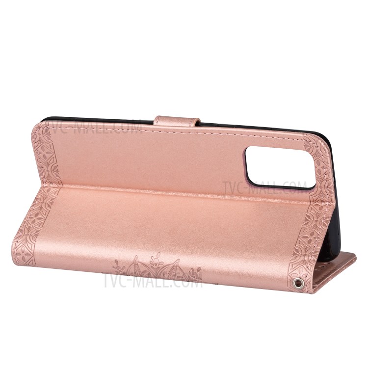 Imprint Totem Pattern Leather Wallet Case for Samsung Galaxy S20 Ultra - Rose Gold-5