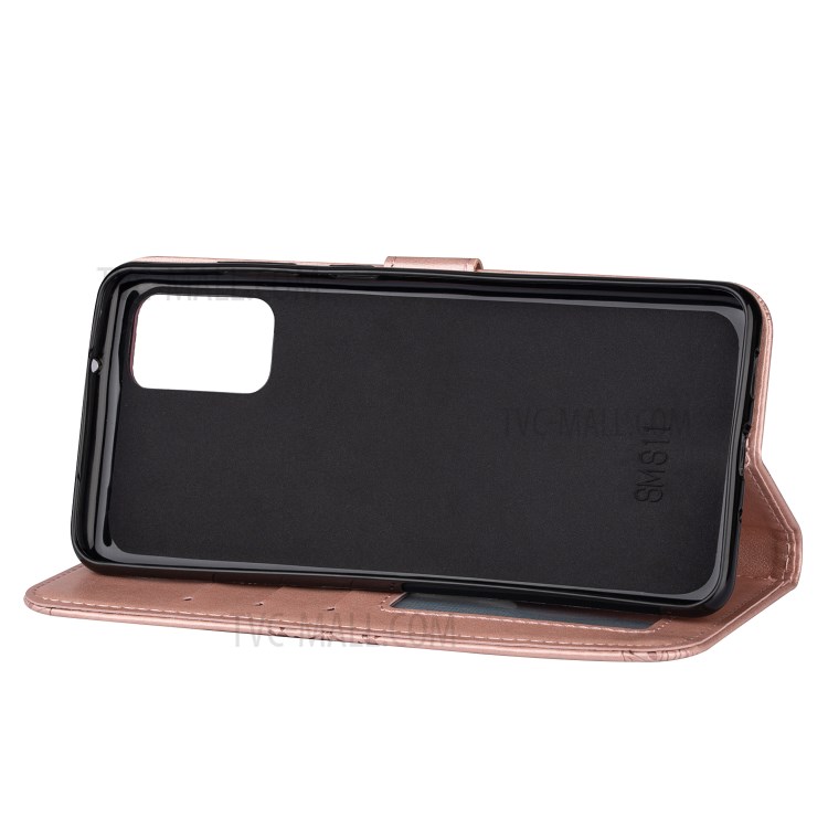 Imprint Totem Pattern Leather Wallet Case for Samsung Galaxy S20 Ultra - Rose Gold-6