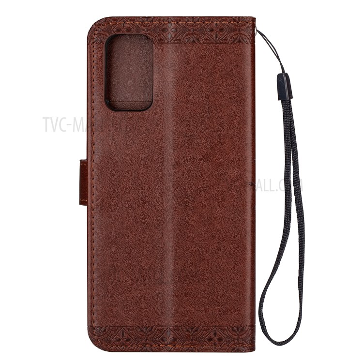 Imprint Totem Pattern Leather Wallet Case for Samsung Galaxy S20 Ultra - Brown-3