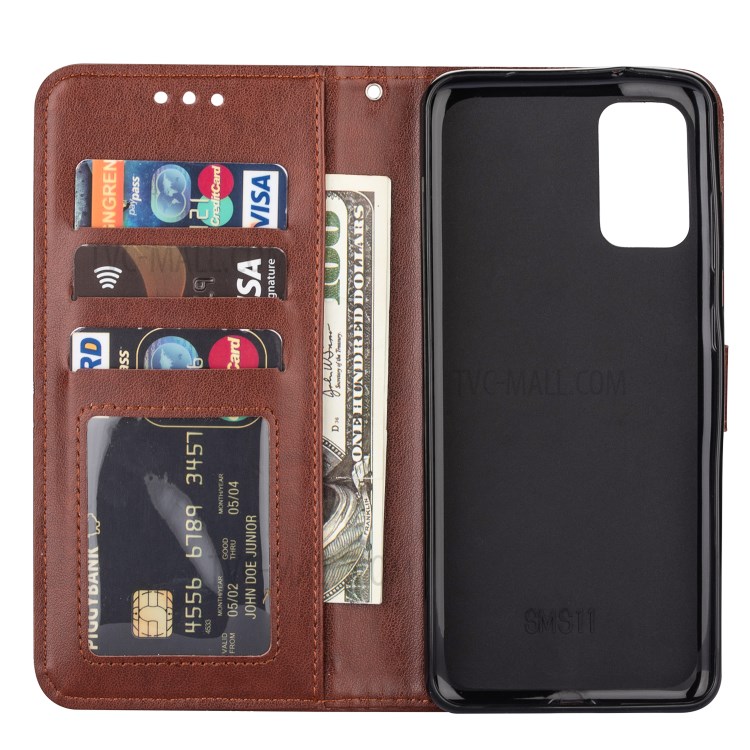 Imprint Totem Pattern Leather Wallet Case for Samsung Galaxy S20 Ultra - Brown-4