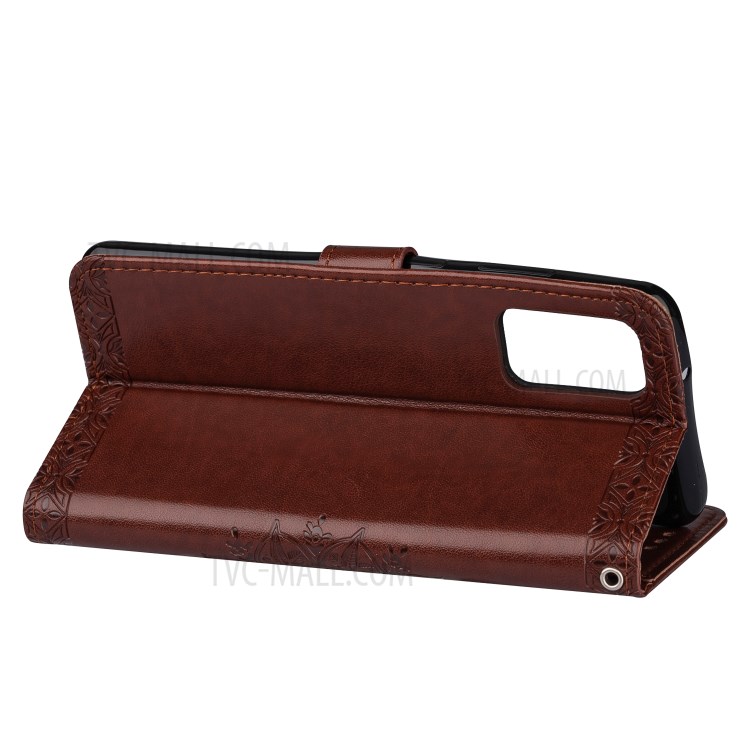 Imprint Totem Pattern Leather Wallet Case for Samsung Galaxy S20 Ultra - Brown-5