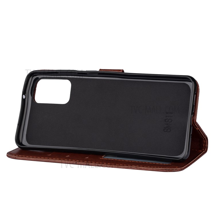 Imprint Totem Pattern Leather Wallet Case for Samsung Galaxy S20 Ultra - Brown-6