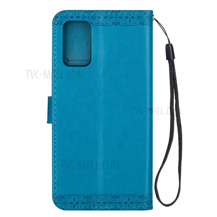 Imprint Totem Pattern Leather Wallet Case for Samsung Galaxy S20 Ultra - Blue-3