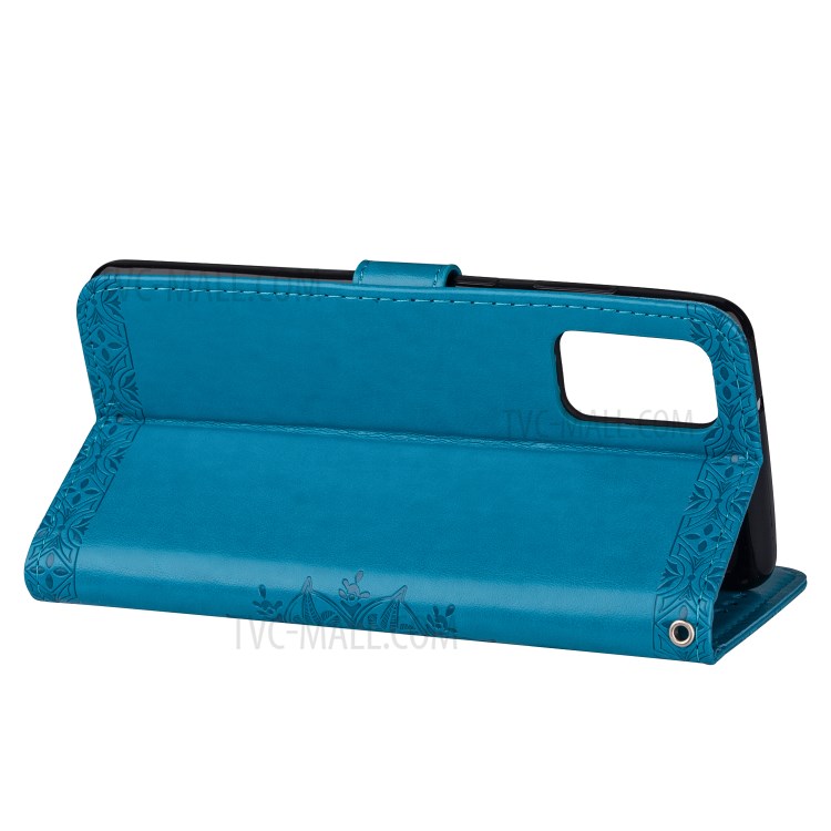 Imprint Totem Pattern Leather Wallet Case for Samsung Galaxy S20 Ultra - Blue-5