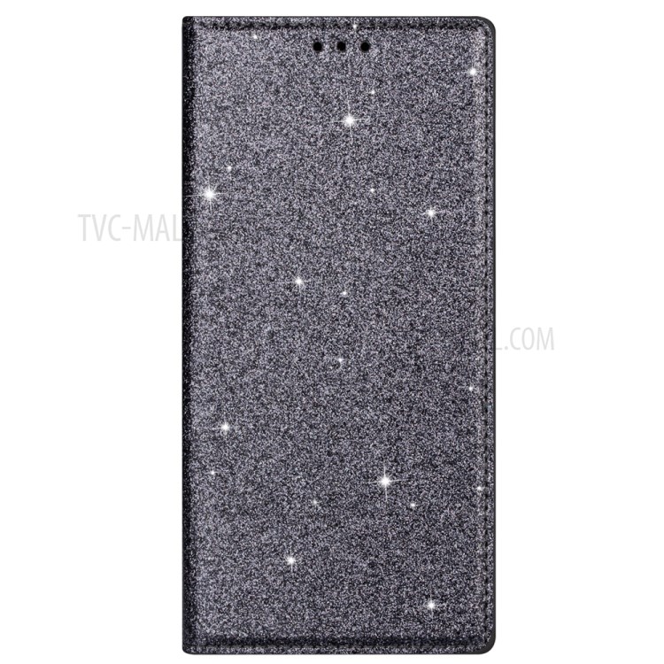 Flash Powder Leather Stand Casing with Card Slot for Samsung Galaxy S20 Plus - Grey-6