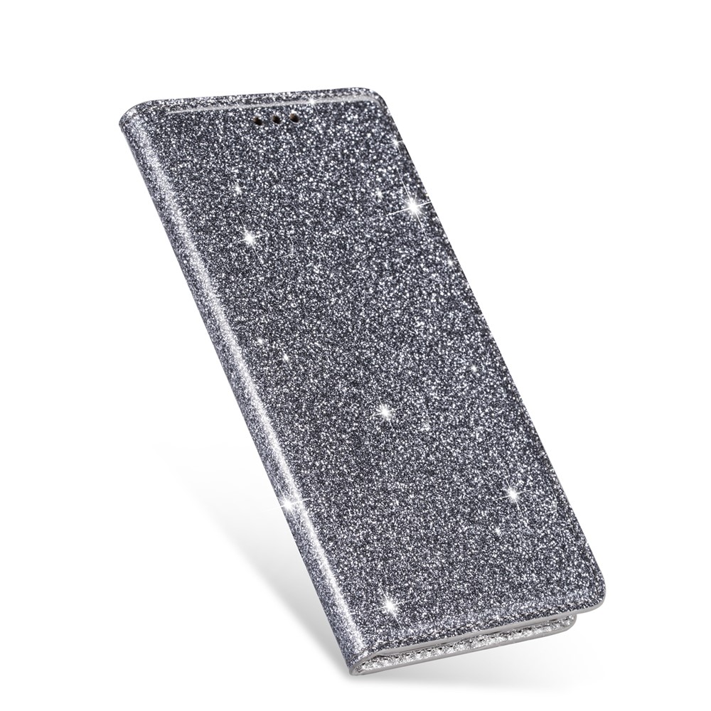 Flash Powder Auto-absorbido de Cuero Con Cáscara Para Samsung Galaxy S20 4G/S20 5G - Gris-3