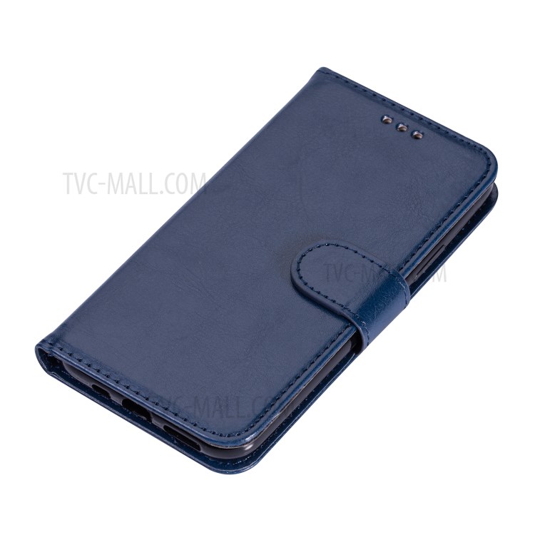 Crazy Horse Solid Color Leather Protective Shell for Samsung Galaxy S20 Ultra - Blue-3