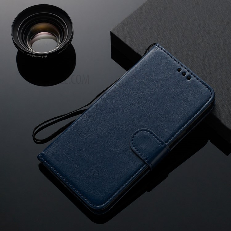 Crazy Horse Solid Color Leather Protective Shell for Samsung Galaxy S20 Ultra - Blue-4