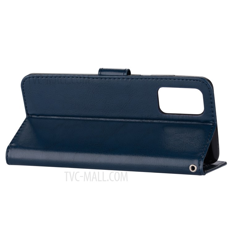 Crazy Horse Solid Color Leather Protective Shell for Samsung Galaxy S20 Ultra - Blue-6