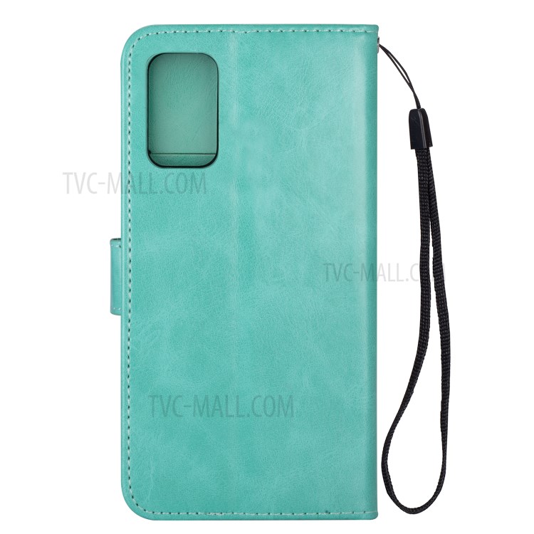 Crazy Horse Solid Color Leather Protective Shell for Samsung Galaxy S20 Ultra - Cyan-5