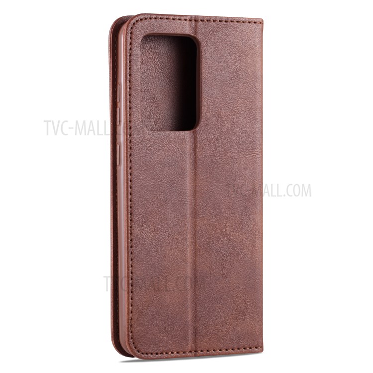 AZNS Retro with Card Holder PU Leather Case for Samsung Galaxy S20/S11e - Coffee-16