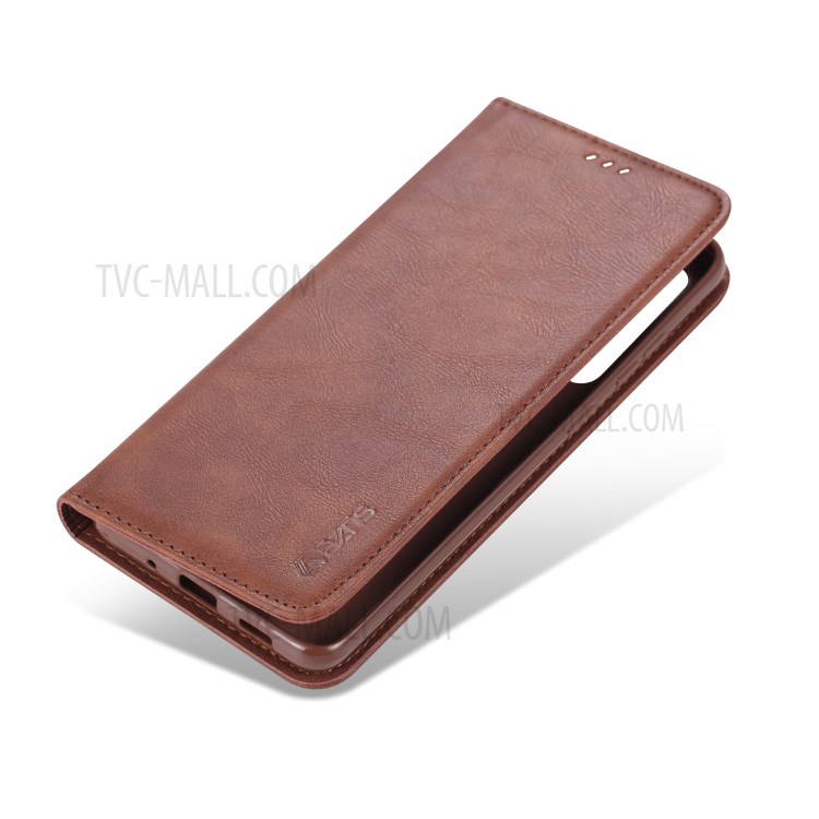 AZNS Retro with Card Holder PU Leather Case for Samsung Galaxy S20/S11e - Coffee-2