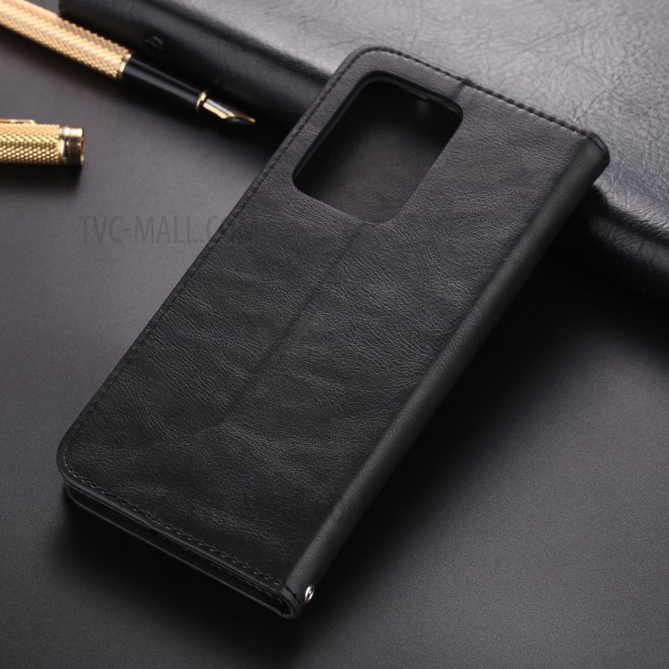 AZNS Retro with Card Holder PU Leather Case for Samsung Galaxy S20 - Black-4