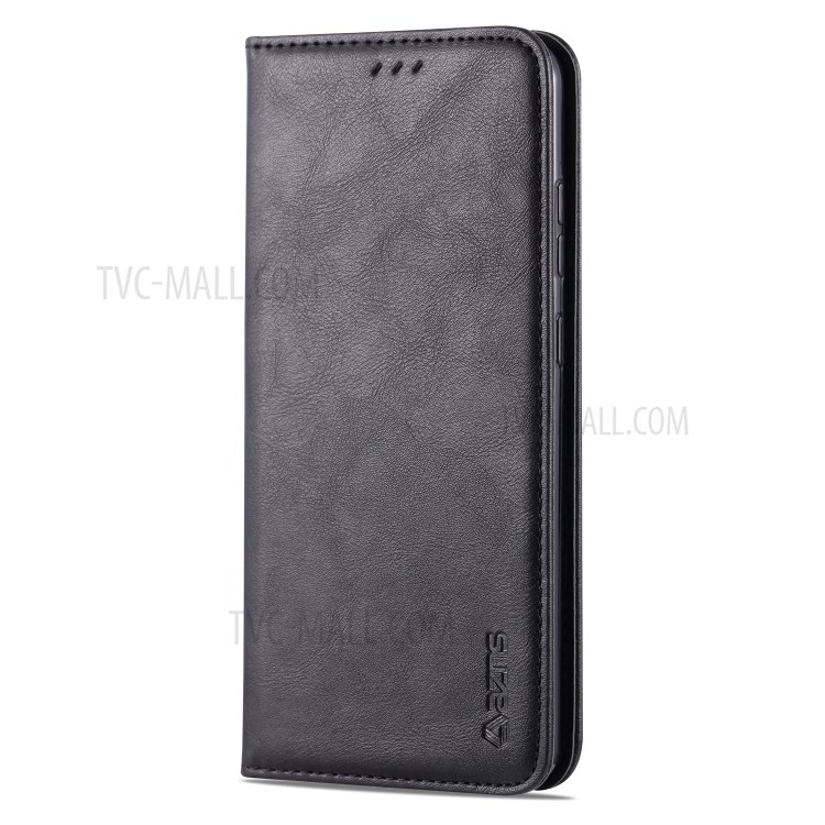 AZNS Retro with Card Holder PU Leather Case for Samsung Galaxy S20 - Black-6