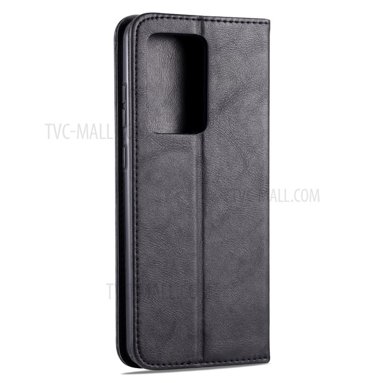 AZNS Retro with Card Holder PU Leather Case for Samsung Galaxy S20 - Black-7