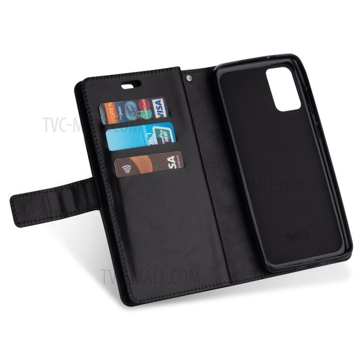 Multi-function Leather Wallet Shell with Stand for Samsung Galaxy S20 Plus - Black-5