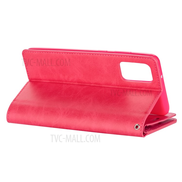 Zipper Pocket with Multiple Card Slots Leather Stand Cover for Samsung Galaxy S20 Ultra - Rose-6