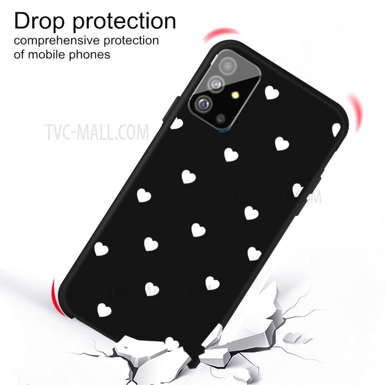 Heart Pattern Matte TPU Phone Case for Samsung Galaxy S20 Plus - Black-3