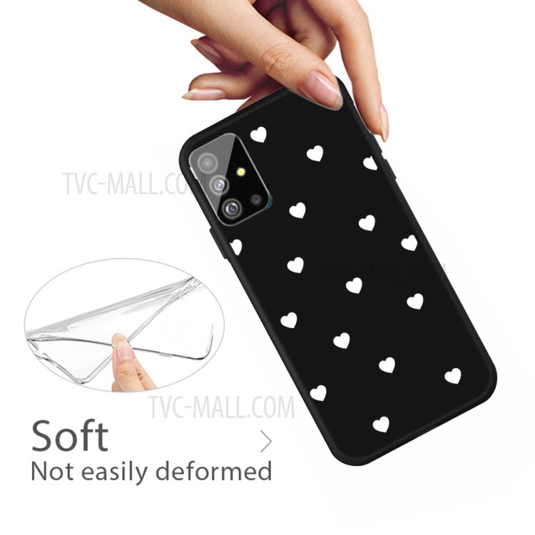 Heart Pattern Matte TPU Phone Case for Samsung Galaxy S20 Plus - Black-4