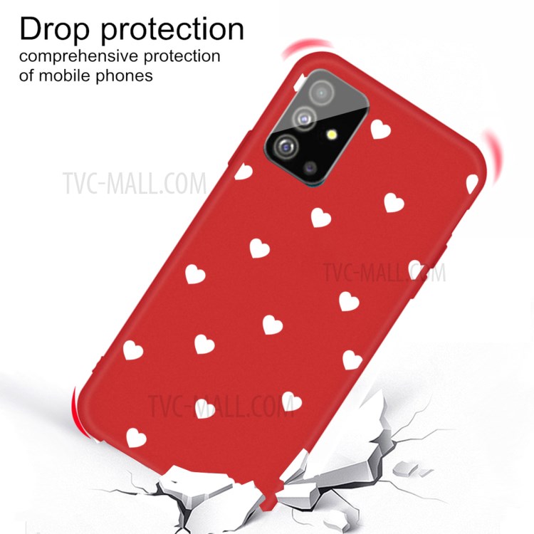 Heart Pattern Matte TPU Phone Case for Samsung Galaxy S20 Plus - Red-3