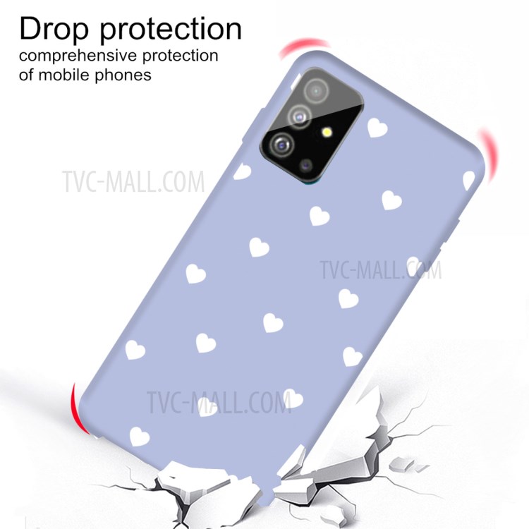Heart Pattern Matte TPU Phone Case for Samsung Galaxy S20 Plus - Purple-3