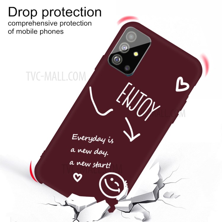 Smile Pattern Printing Matte TPU Back Case for Samsung Galaxy S20 Plus / S20 Plus 5G - Wine Red-3