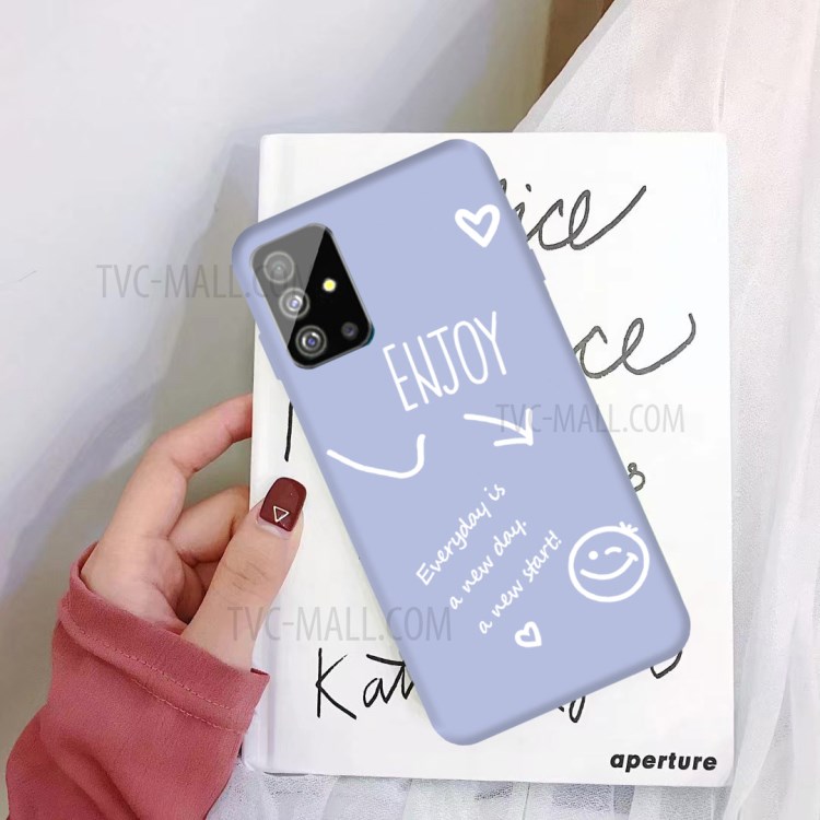 Smile Pattern Printing Matte TPU Back Case for Samsung Galaxy S20 Plus / S20 Plus 5G - Purple-2