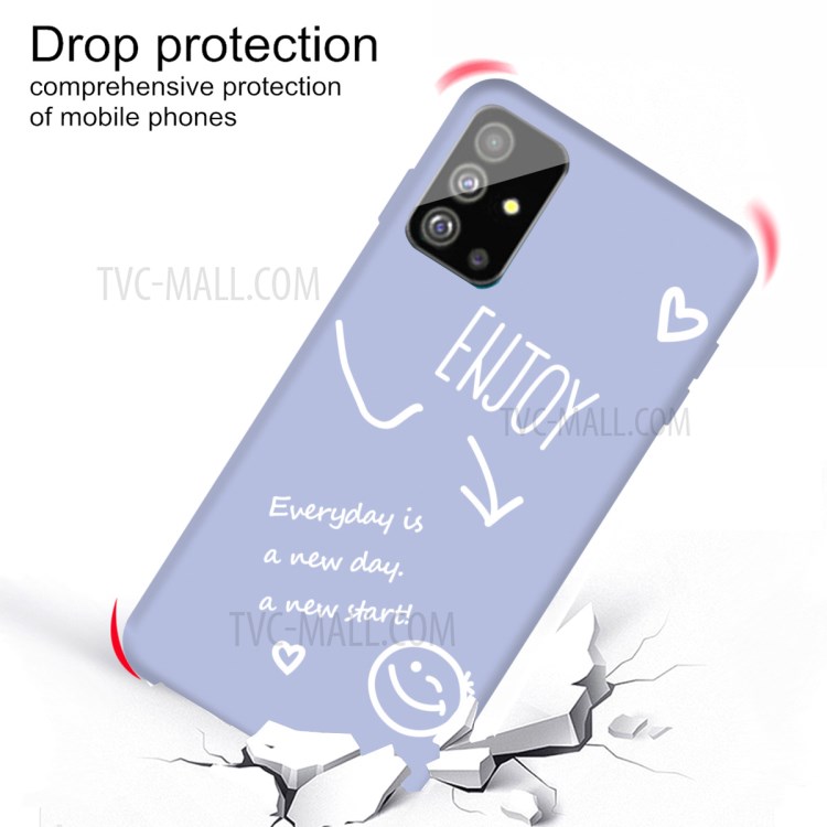 Smile Pattern Printing Matte TPU Back Case for Samsung Galaxy S20 Plus / S20 Plus 5G - Purple-3