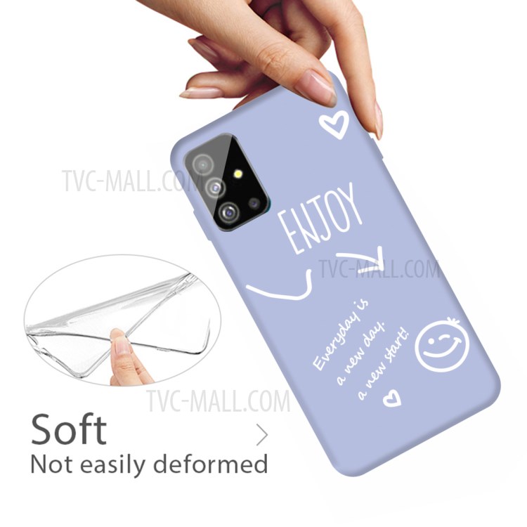 Smile Pattern Printing Matte TPU Back Case for Samsung Galaxy S20 Plus / S20 Plus 5G - Purple-4