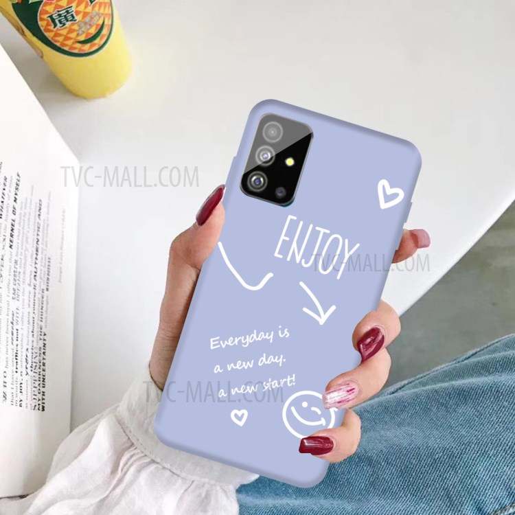 Smile Pattern Printing Matte TPU Back Case for Samsung Galaxy S20 Plus / S20 Plus 5G - Purple-5